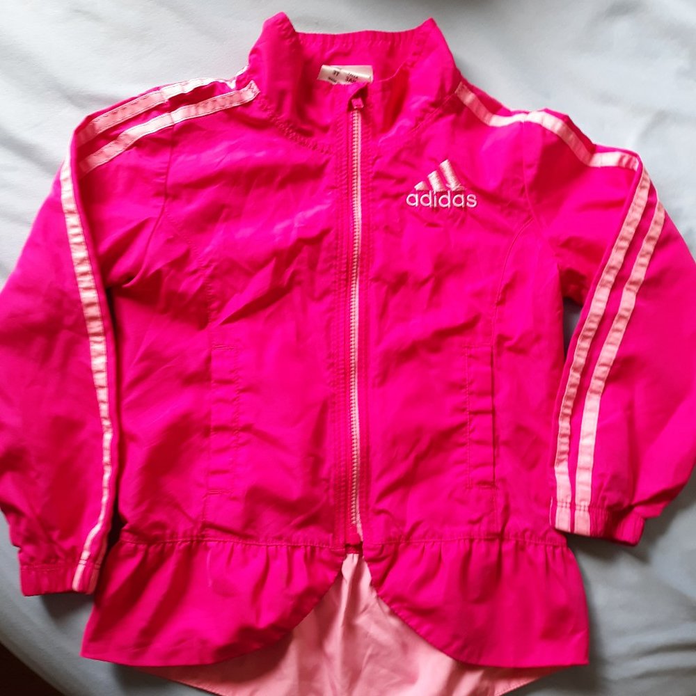 Adidas Pink Girls Windbreaker Jacket